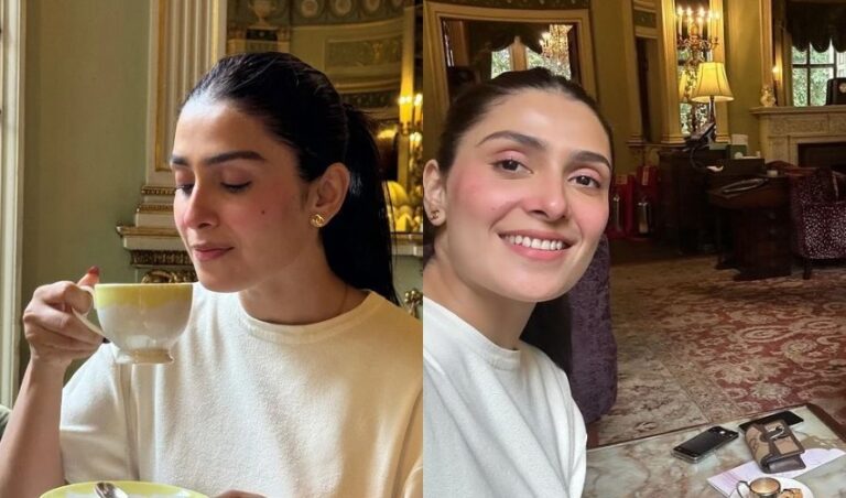 Ayeza Khan enjoys some hot beverage in London’s cold weather