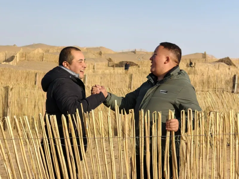 China's largest desert fully encircled with green belt