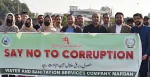 WSSCM Leads Anti-Corruption Awareness Walk in Mardan