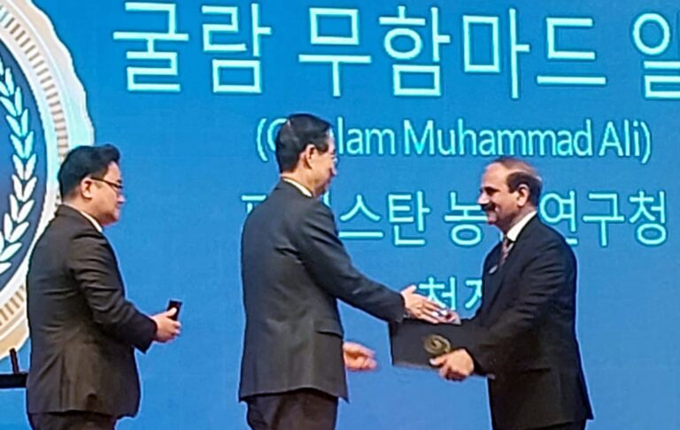 Pakistan’s Pride: Dr. Ghulam Muhammad Ali Decorated with South Korean Presidential Award for Agricultural Innovation