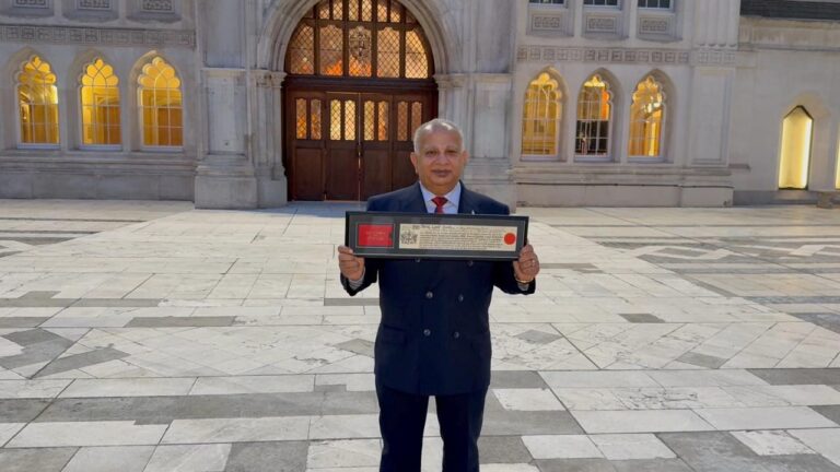 British Pakistani businessman Tariq Sheikh honoured in City of London