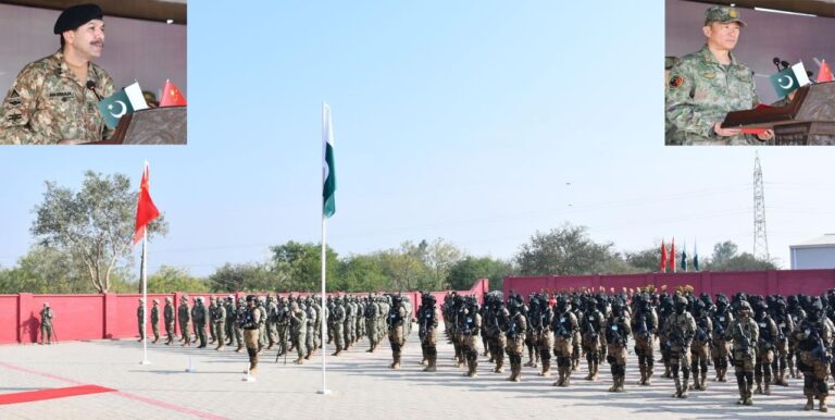 Pak and Chinese troops during the joint military exercise Warrior-IX at NCTC Pabbi.