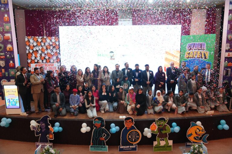 Officials attend an event on child online protection hosted by Telenor Pakistan and UNICEF.