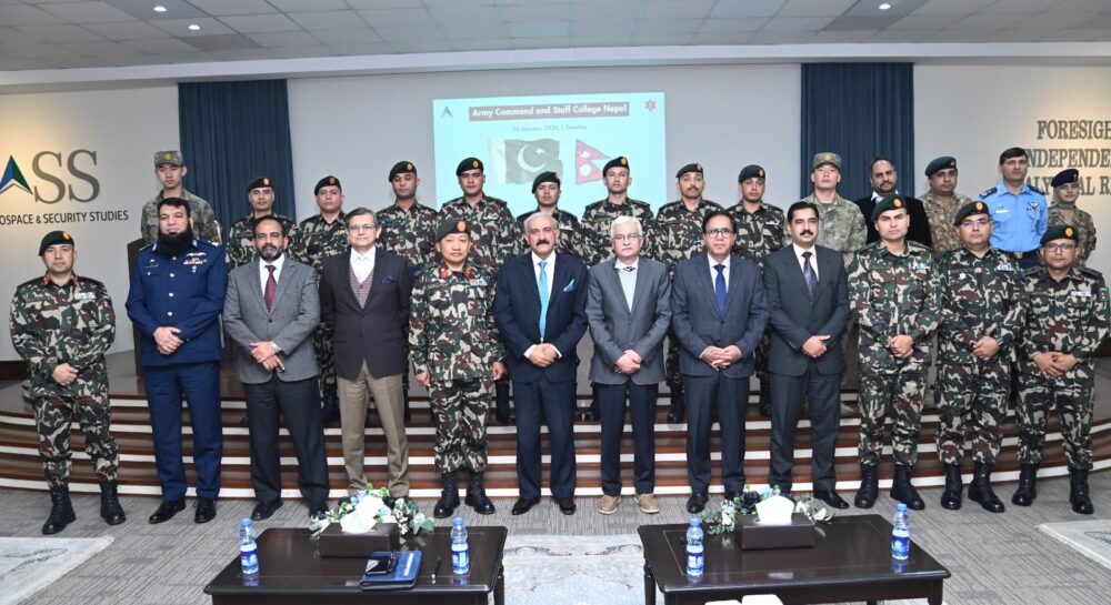 Nepal Army delegation attends aerospace security briefing at CASS Islamabad