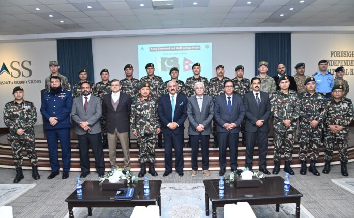 Nepal Army delegation attends aerospace security briefing at CASS Islamabad