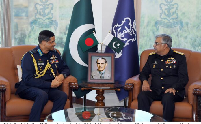 Pakistan and Bangladesh military leaders meet in Islamabad to discuss regional security.