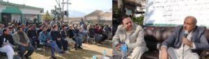 Farmers present agricultural issues during an open katchery held in Swat under the supervision of the Malakand Division commissioner.