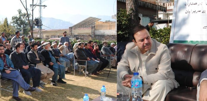 Farmers present agricultural issues during an open katchery held in Swat under the supervision of the Malakand Division commissioner.