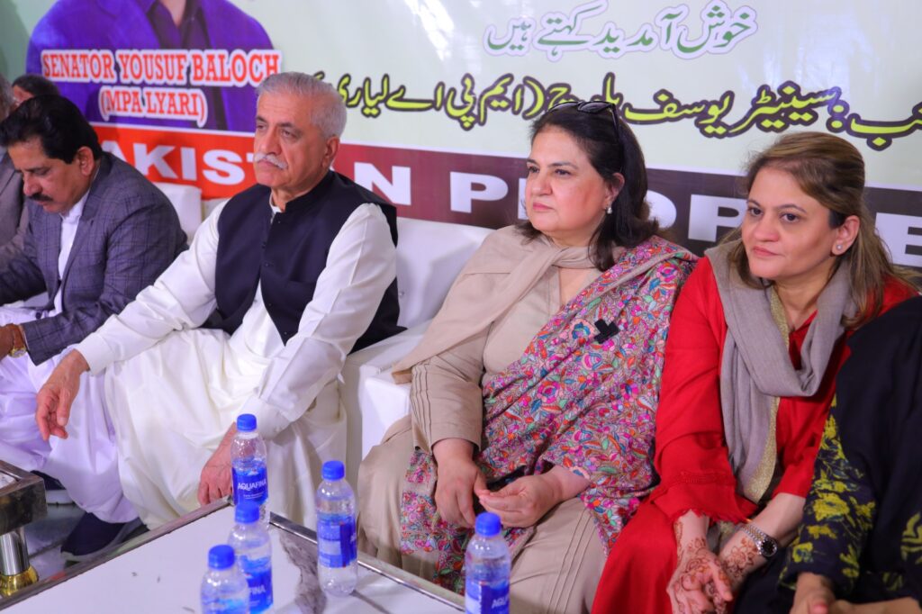 BISP chairperson Rubina Khalid addresses women in Lyari