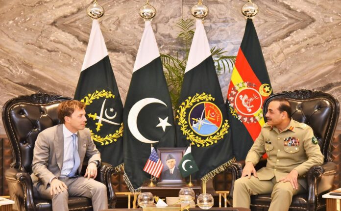 CDF Syed Asim Munir during talks with World Liberty Financial USA delegation.