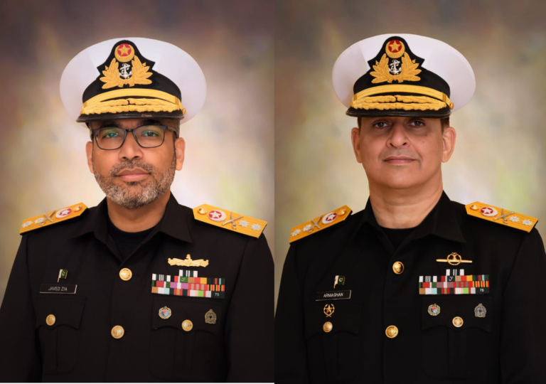 Pakistan Navy officers Javed Zia and Armaghan Ahmad promoted to the rank of rear admiral.