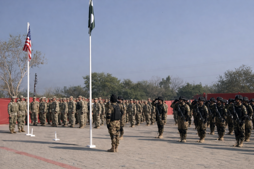 Pakistan and US troops conduct counter-terrorism training during Inspired Gambit–2026 at the National Counter Terrorism Centre in Pabbi.