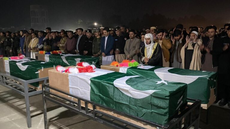 Funeral prayers held with state honours for four Bajaur police officials killed in attack