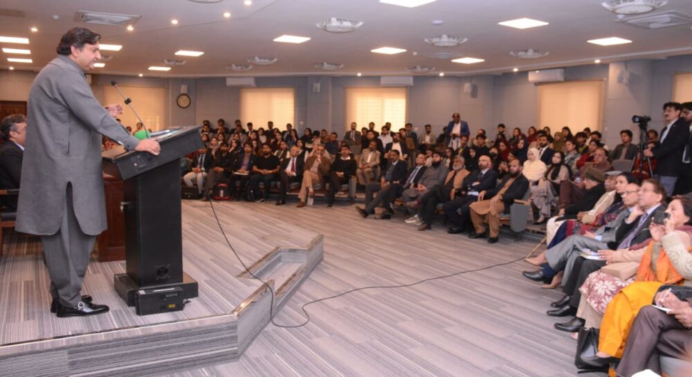 Guests attend the NIPP Public Policy and Book Festival 2026 at the National School of Public Policy in Lahore.