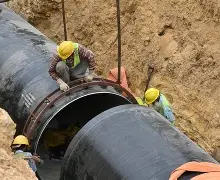 Karachi water and sewerage upgrade project infrastructure work underway in urban district