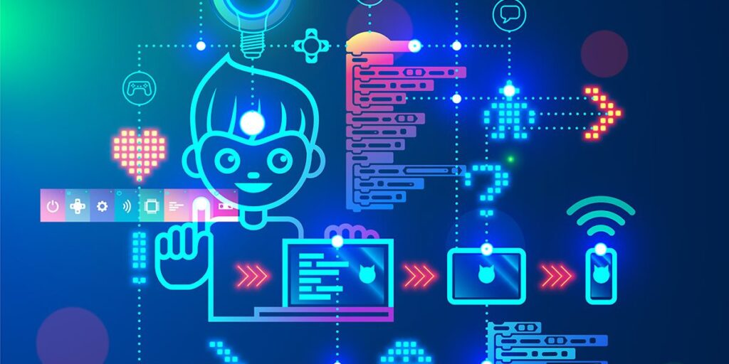 Pakistani children using AI platforms and digital apps amid growing online safety concerns.