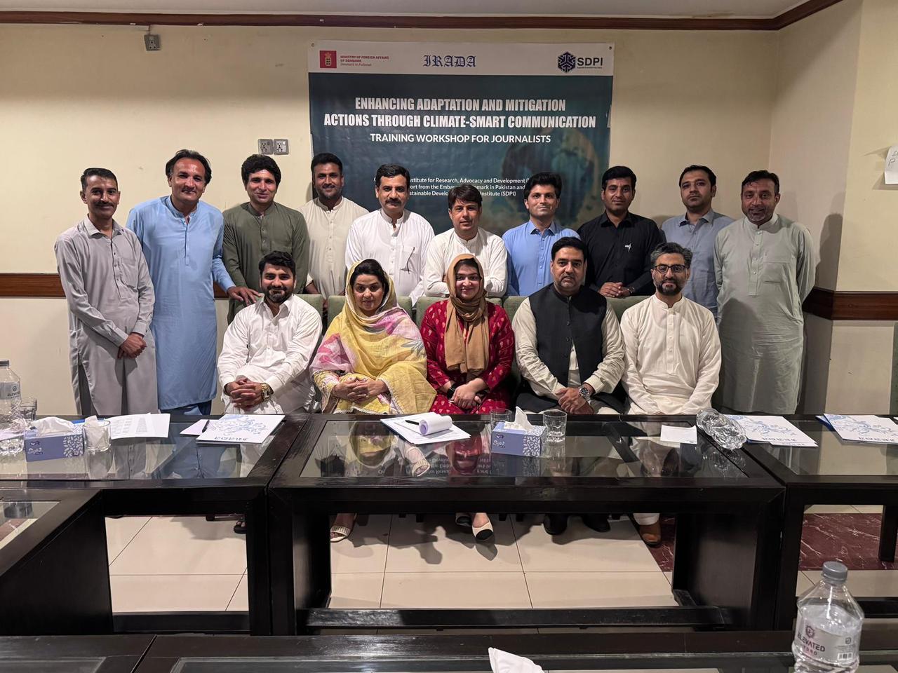 Journalists attend a climate reporting and green skills workshop in Peshawar.