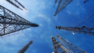 Pakistan telecom sector infrastructure showing mobile towers supporting nationwide 4G connectivity.