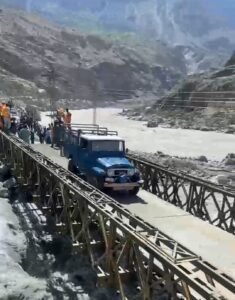 Haramosh Bridge on the Jaglot-Skardu Road reopens for traffic after emergency restoration by the National Highway Authority following monsoon damage.