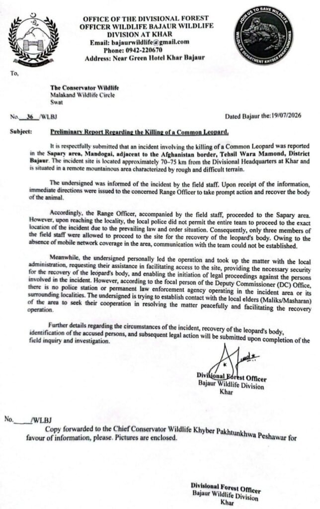 KP Wildlife Department Launches Probe into Illegal Leopard Hunting in Bajaur1 Biodiversity Conservation: KP Wildlife Department Launches Probe into Illegal Leopard Hunting in Bajaur