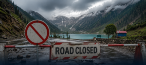 Road leading to Lake Saif-ul-Muluk closed due to heavy rainfall and cloudburst risk in Khyber Pakhtunkhwa.