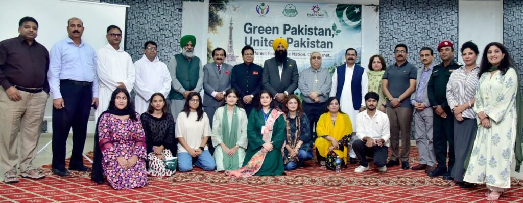 Participants plant a sapling during LGF’s Green Pakistan interfaith seminar at St. Joseph Catholic Church in Lahore.