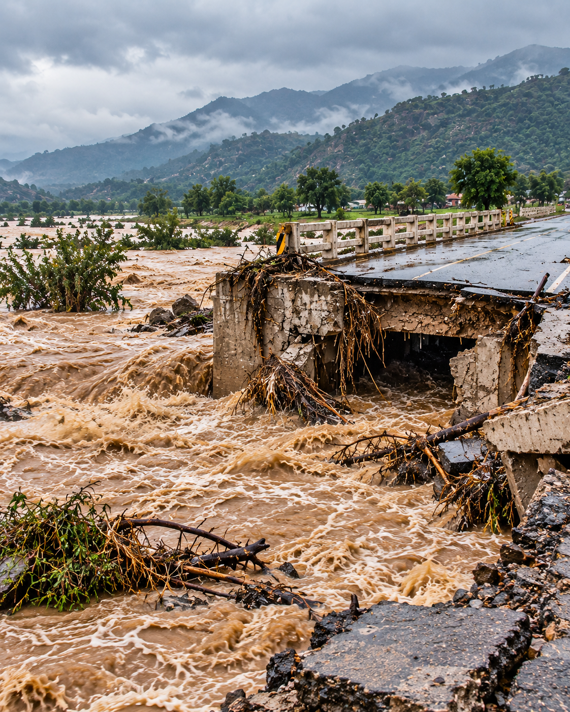 Flash Floods Damage Bridge, Crops and Road Links in Mianwali