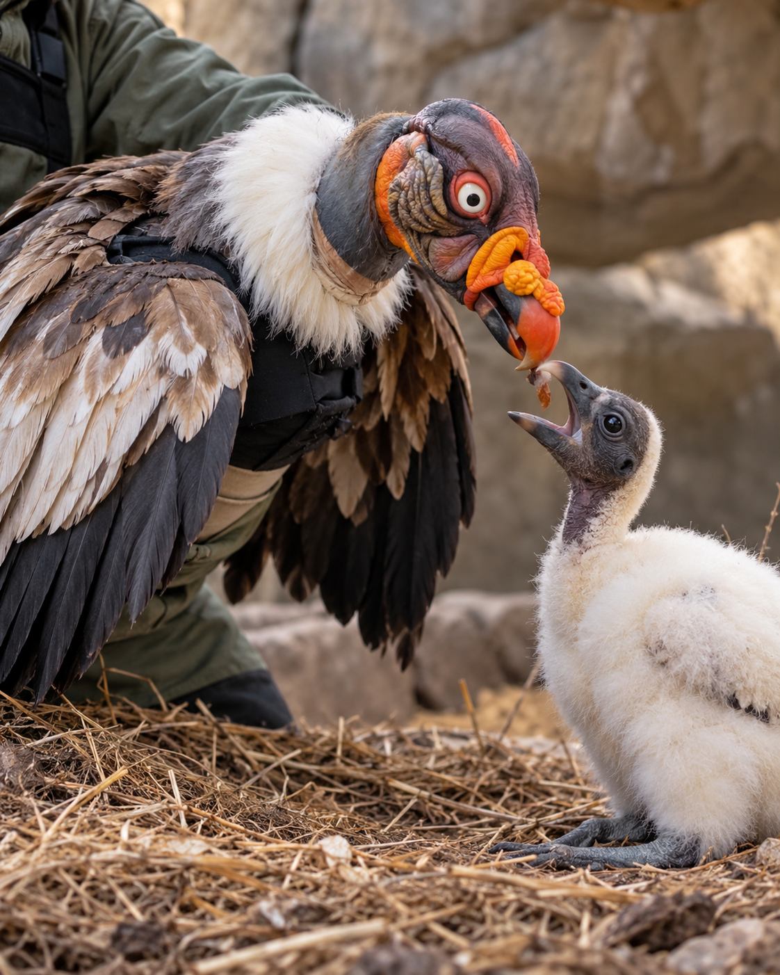 Puppet Mother Helps Raise Rare Vulture Chick at New York Zoo