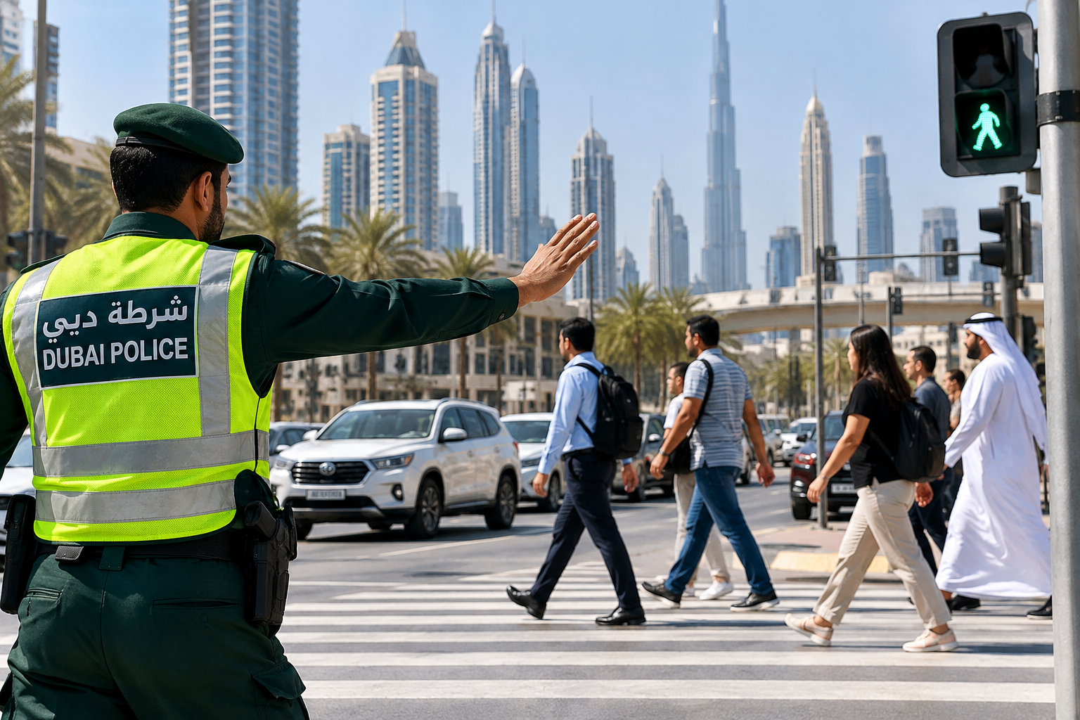 Dubai Police Warns Pedestrians of AED 400 Fine for Illegal Road Crossing