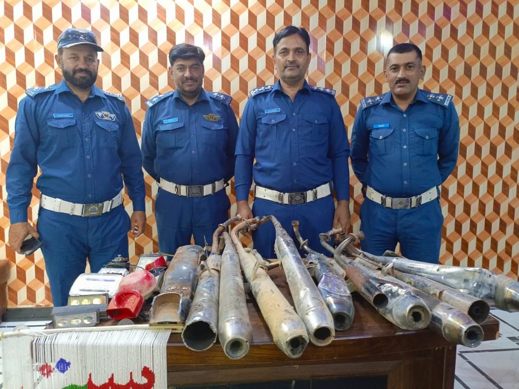 Rawalpindi Traffic Police Crack Down on Noise Pollution Caused by Illegal Motorcycle Silencers and Pressure Horns