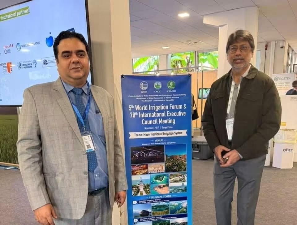 Sindh Irrigation Secretary Highlights Water Efficiency and Climate-Resilient Agriculture at International Conference in France